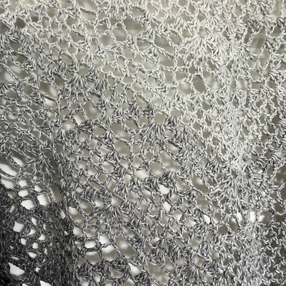 Handmade Crochet Gradient Gray Soft Shawl.